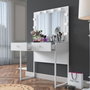 Hanah Home Mesa de Maquillaje con 10 focos, Blanca